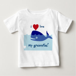 T-shirt Pour Bébé Conception de baleine avec amour d'I mon grauntie