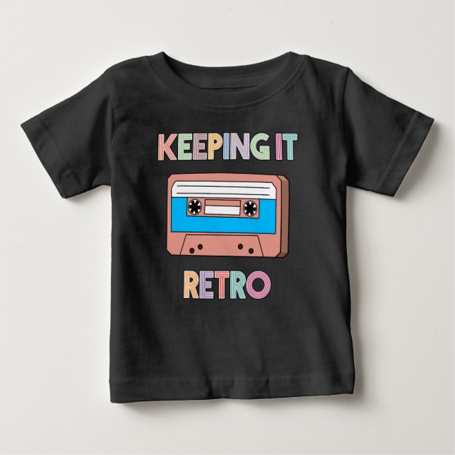 T-shirt Pour Bébé Conception de cassette Rétro (Devant)