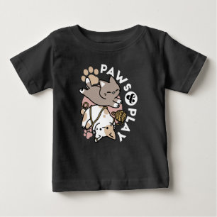 T-shirt Pour Bébé Conception de chats mignons et joueurs – Art de pa