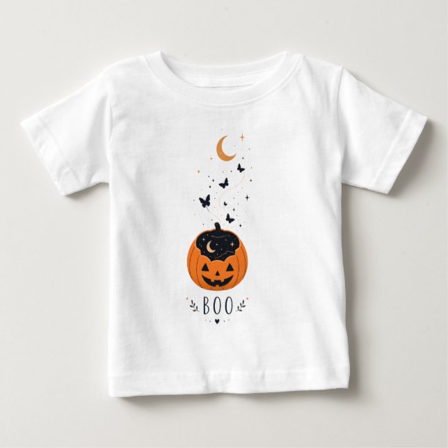 T-shirt Pour Bébé Conception de citrouille de la saison effrayante H (Devant)