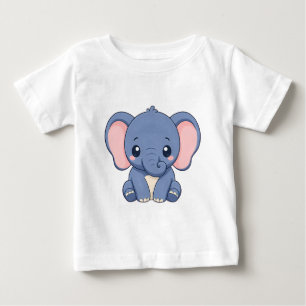 T-shirt Pour Bébé Conception de dessin animé d'éléphant bébé mignon