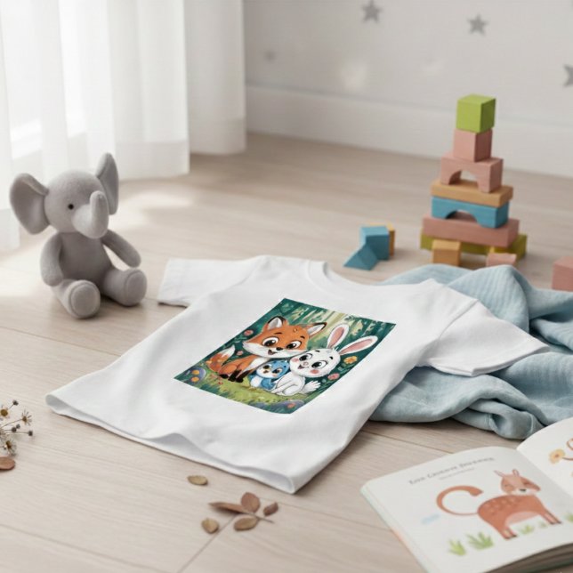 T-shirt Pour Bébé Conception de dessin animé pour enfants avec des a (Créateur téléchargé)