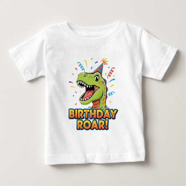 T-shirt Pour Bébé Conception de fête d'anniversaire de dinosaure mig (Devant)