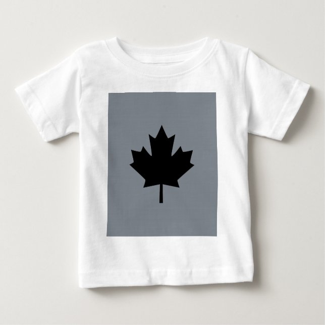 T-shirt Pour Bébé Conception de la feuille d'érable noire canadienne (Devant)