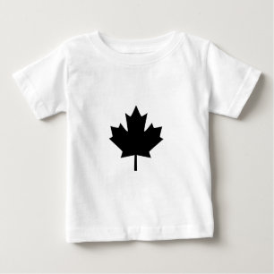 T-shirt Pour Bébé Conception de la feuille d'érable noire canadienne