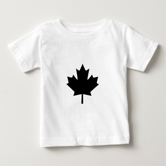 T-shirt Pour Bébé Conception de la feuille d'érable noire canadienne (Devant)