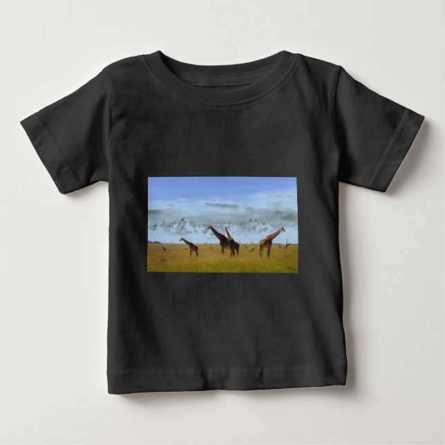 T-shirt Pour Bébé Conception de la girafe du parc national de Nairob (Devant)