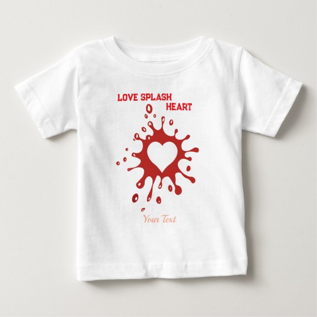 T-shirt Pour Bébé Conception de l'éclaboussure de cœur – Création d' (Devant)