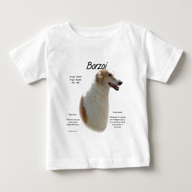 T-shirt Pour Bébé Conception de l'histoire de Borzoi (Devant)