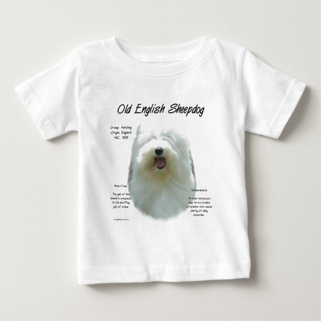 T-shirt Pour Bébé Conception de l'histoire des chiens de garde angla (Devant)