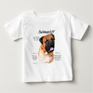 T-shirt Pour Bébé Conception de l'historique Bullmastiff (rouge)