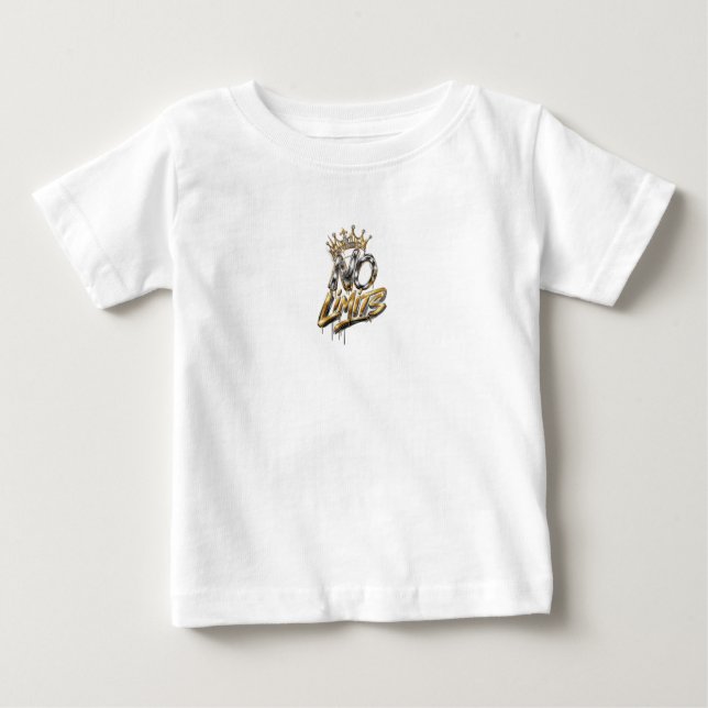 T-shirt Pour Bébé Conception de luxe Couronne d'Or Sans Limites (Devant)