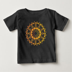 T-shirt Pour Bébé Conception de mandala unique doré-95747