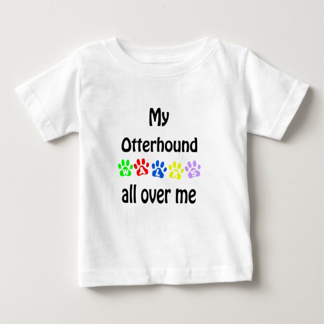 T-shirt Pour Bébé Conception de marches Otterhound (Devant)