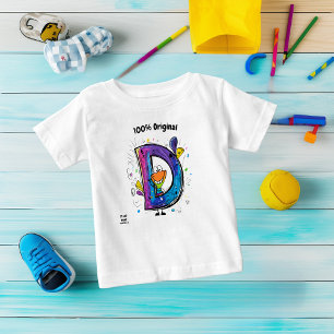 T-shirt Pour Bébé Conception de monogramme coloré D – Design amusant