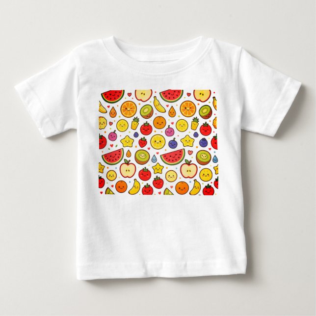 T-shirt Pour Bébé conception de motif de fruits (Devant)