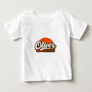 T-shirt Pour Bébé Conception de nom personnalisé Oliver Rétro Couche
