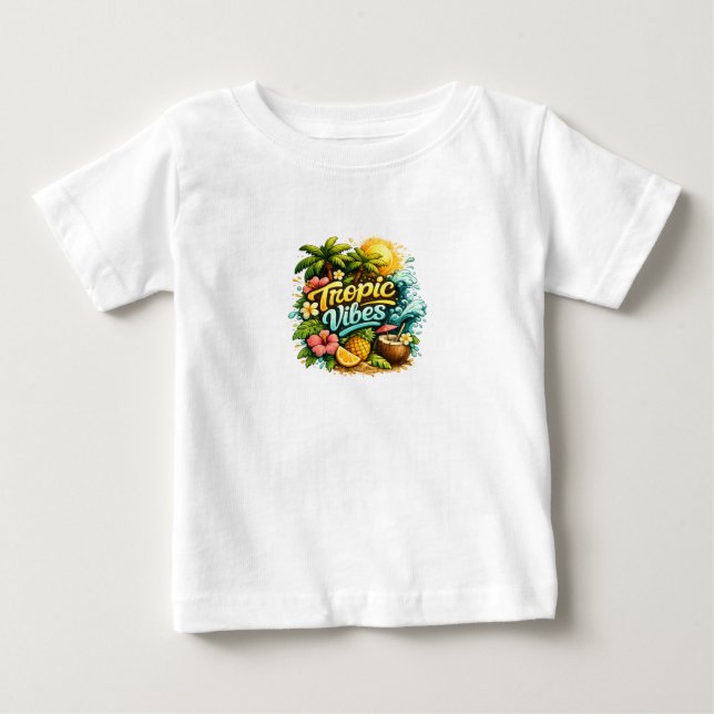 T-shirt Pour Bébé Conception de paradis tropical Tropic Vibes (Devant)