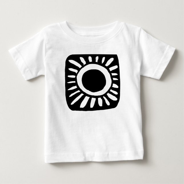 T-shirt Pour Bébé Conception de pop en noir et blanc (Devant)