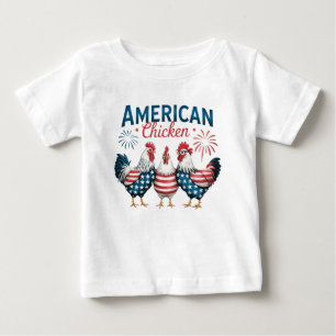 T-shirt Pour Bébé Conception de poulet américain patriotique du 4 ju
