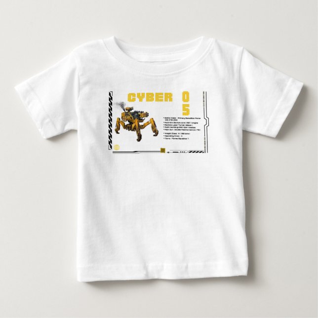 T-shirt Pour Bébé Conception de robots Cyber 05 Mech (Devant)