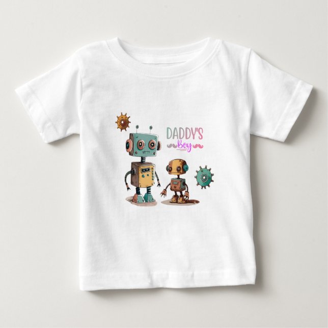 T-shirt Pour Bébé Conception de robots "Fils à papa" (Devant)