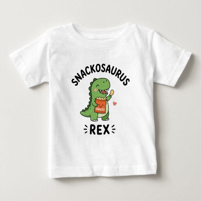 T-shirt Pour Bébé Conception de snack de Snackosaurus Rex Cute Dinos (Devant)