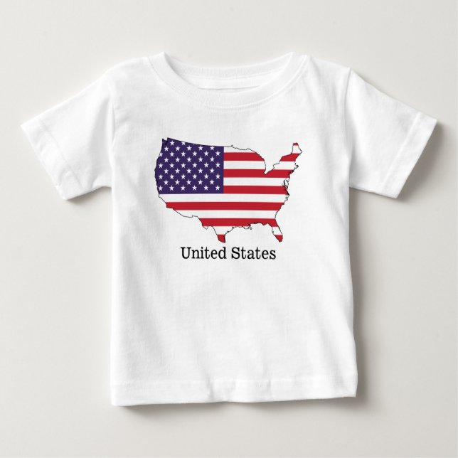T-shirt Pour Bébé Conception de souvenir de drapeau et de carte des  (Devant)