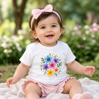 T-shirt Pour Bébé Conception de T-Shirt Bébé Fleurie Mignonne | Fleu