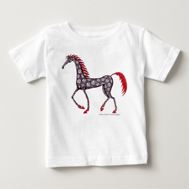 T-shirt Pour Bébé Conception de T-shirt de bébé de dessin d'encre de (Devant)