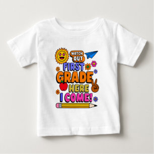 T-shirt Pour Bébé Conception de vecteur de rentrée scolaire de premi