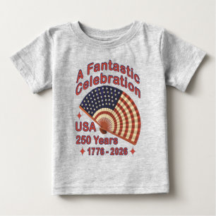 T-shirt Pour Bébé Conception de ventilateur patriotique USA 250 ans