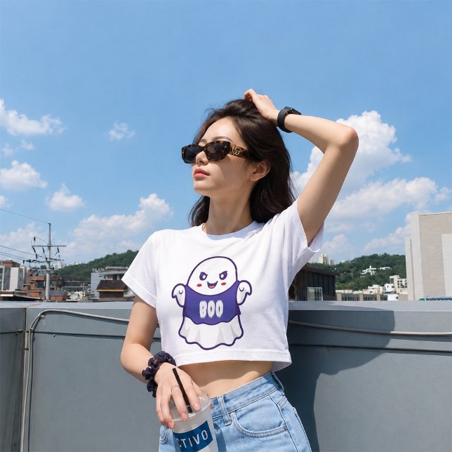 T-shirt Pour Bébé Conception d'illustration de fantôme effrayant drô (Créateur téléchargé)