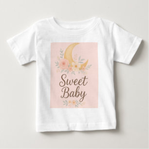 T-shirt Pour Bébé Conception Fleur de Lune Douce Bébé – Douce Nourri
