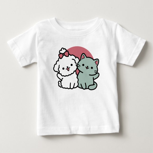 T-shirt Pour Bébé Conception "Fur-Real Friends Forever" (Devant)