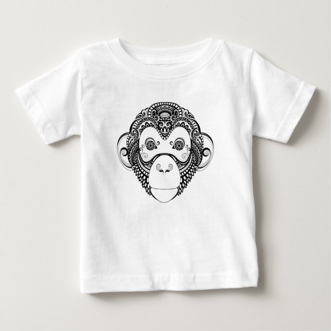 T-shirt Pour Bébé Conception inspirée de singe (Devant)