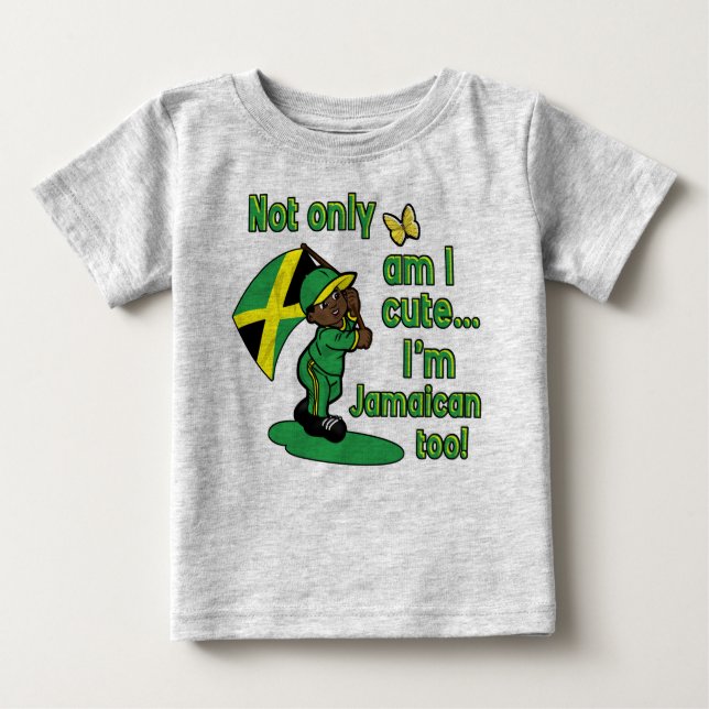 T-shirt Pour Bébé Conception jamaïcaine de bébé (Devant)