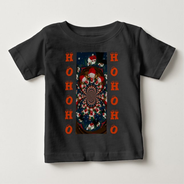 T-shirt Pour Bébé Conception Kaleidoscope Père Noël spéciale (Devant)
