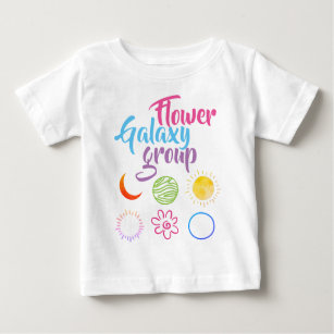 T-shirt Pour Bébé Conception mignonne du groupe de galaxie florale