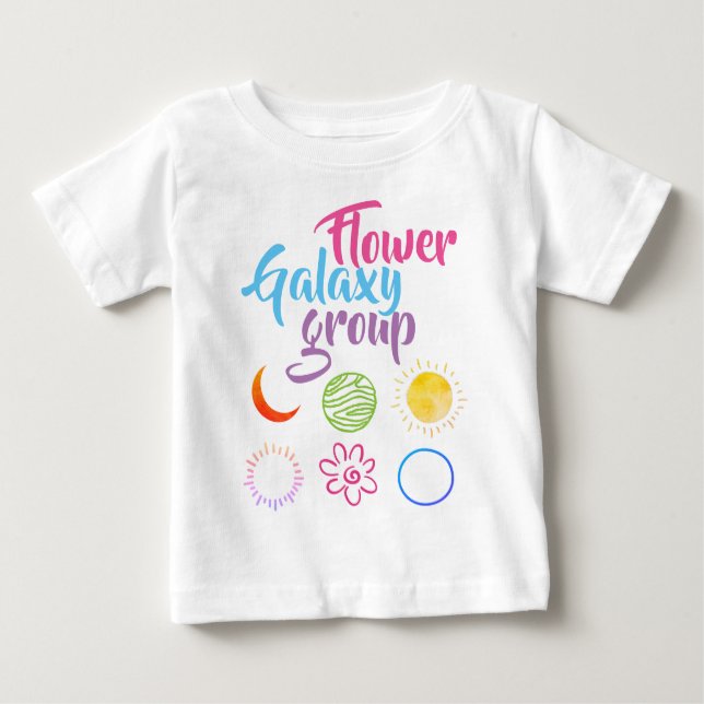 T-shirt Pour Bébé Conception mignonne du groupe de galaxie florale (Devant)