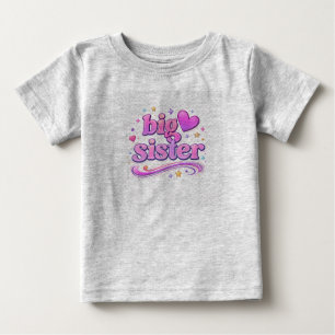 T-shirt Pour Bébé Conception Mignonne Grande Sœur – Cadeau Fière Sœu