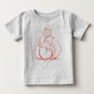 T-shirt Pour Bébé Conception minimaliste de câlin - Adorable Feline