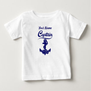 T-shirt Pour Bébé Conception nautique d'ancre de voilier capitaine