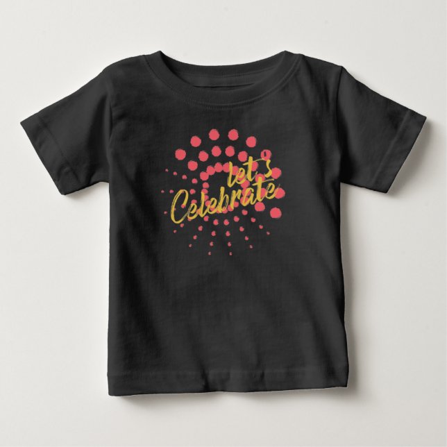 T-shirt Pour Bébé Conception vibrante, joyeuse et amusante de "Fêton (Devant)