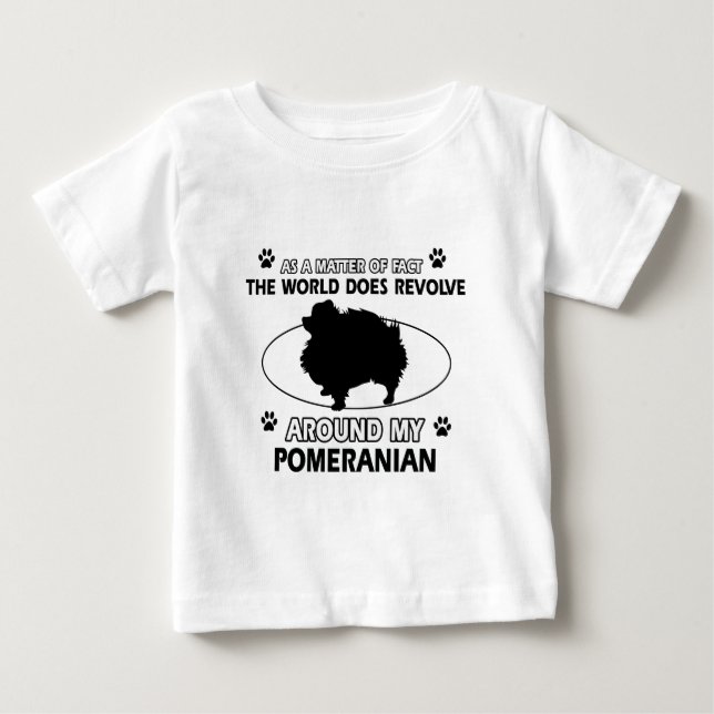 T-shirt Pour Bébé conceptions fraîches de POMERANIAN (Devant)