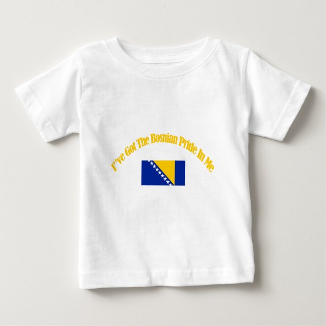 T-shirt Pour Bébé conceptions patriotiques bosniennes de drapeau (Devant)