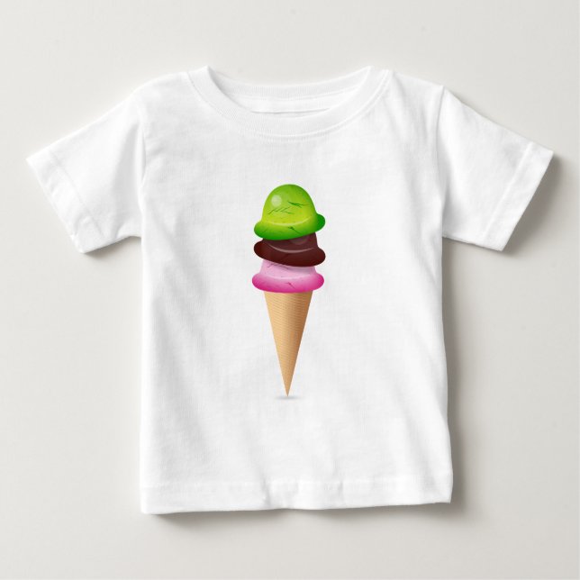 T-shirt Pour Bébé Cône de crème glacée (Devant)