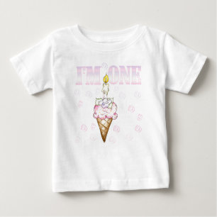 T-shirt Pour Bébé Cône de petit gâteau j'ai un ans