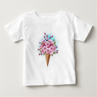 Cône rose Sakura crème glacée gaufre