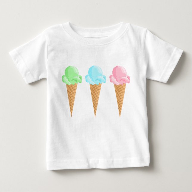 T-shirt Pour Bébé Cônes de crème glacée mignonne (Devant)